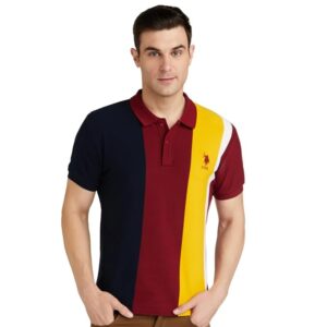 U.S. POLO ASSN. Men’s Colour Block Pure Cotton Slim Fit Polo Shirt
