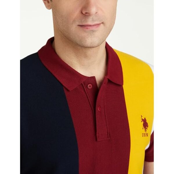 U.S. POLO ASSN. Men's Colour Block Pure Cotton Slim Fit Polo Shirt - Image 3